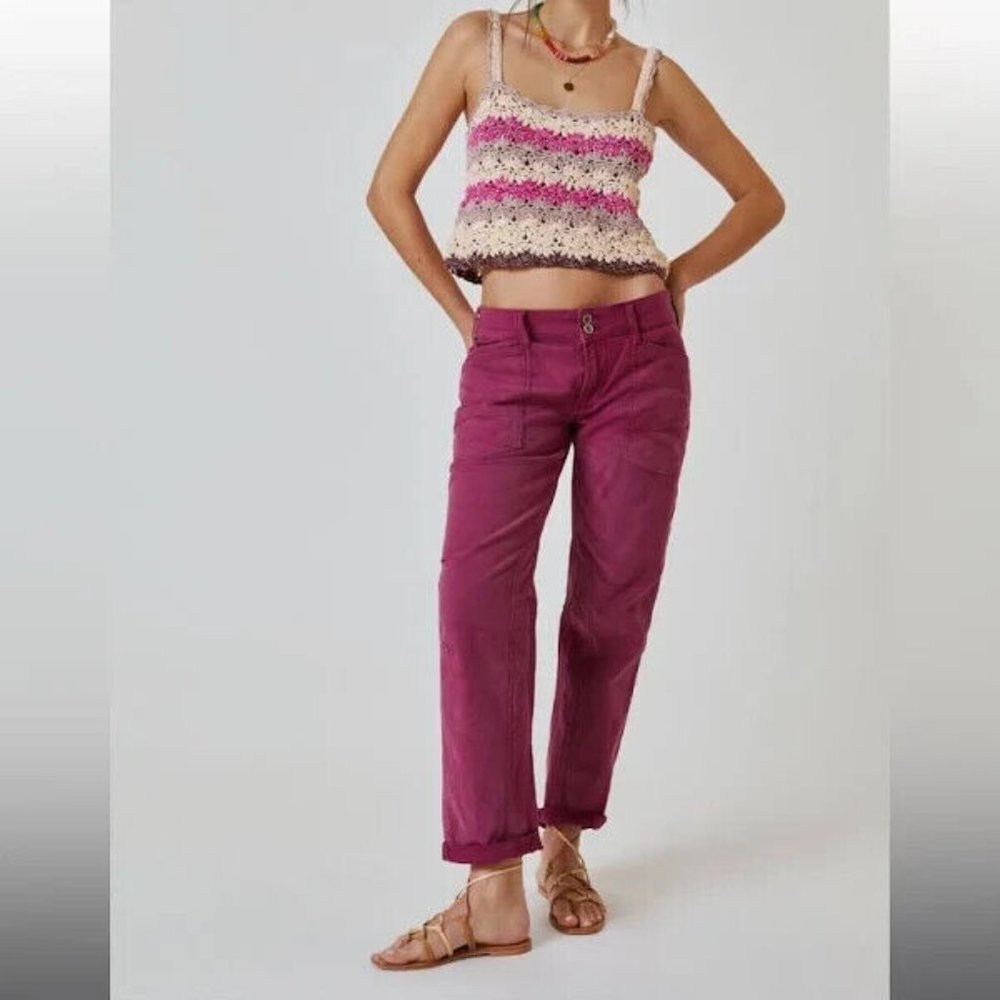 Anthropologie Fuchsia Straight Leg Pants
